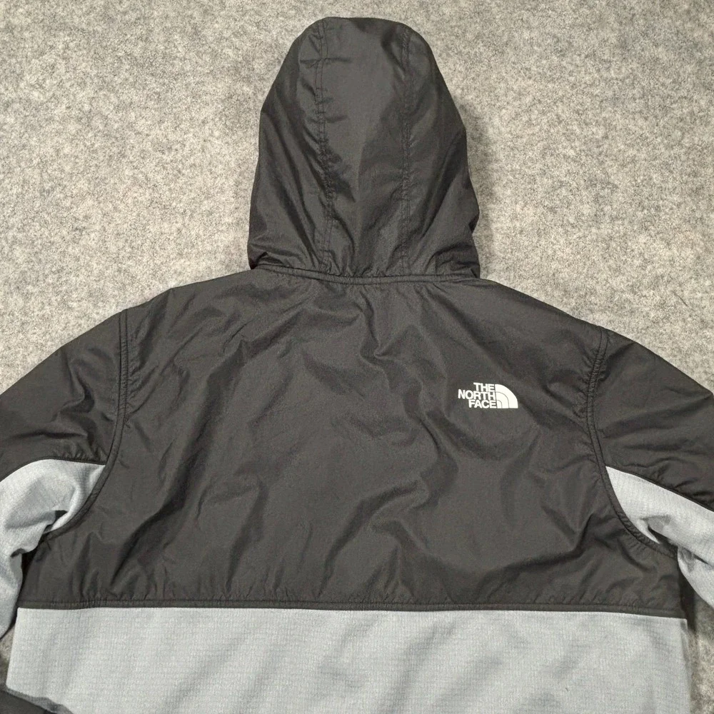 North Face Jacket Mens L Gray Black Full Zip Hoodie Hiking Gorpcore Outdoor